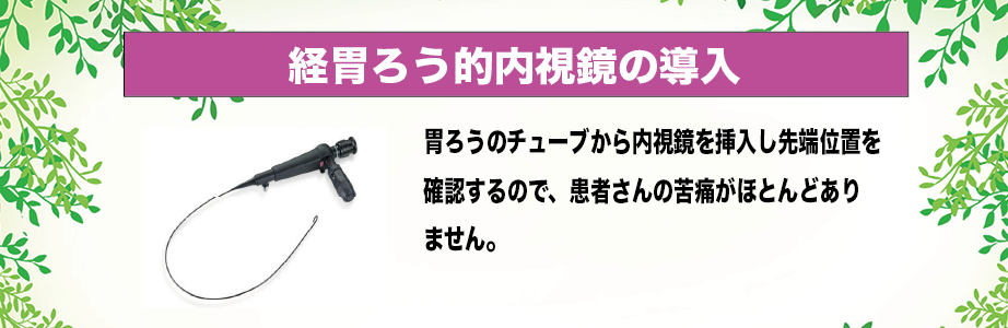 定期的訪問診療から胃ろう管理まで幅広い在宅診療を行っています。